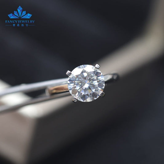 Fancy Customized PT950 white gold ring GRA certified D color 9mm 3CT Round brilliant cut moissanite solitaire engagement ring