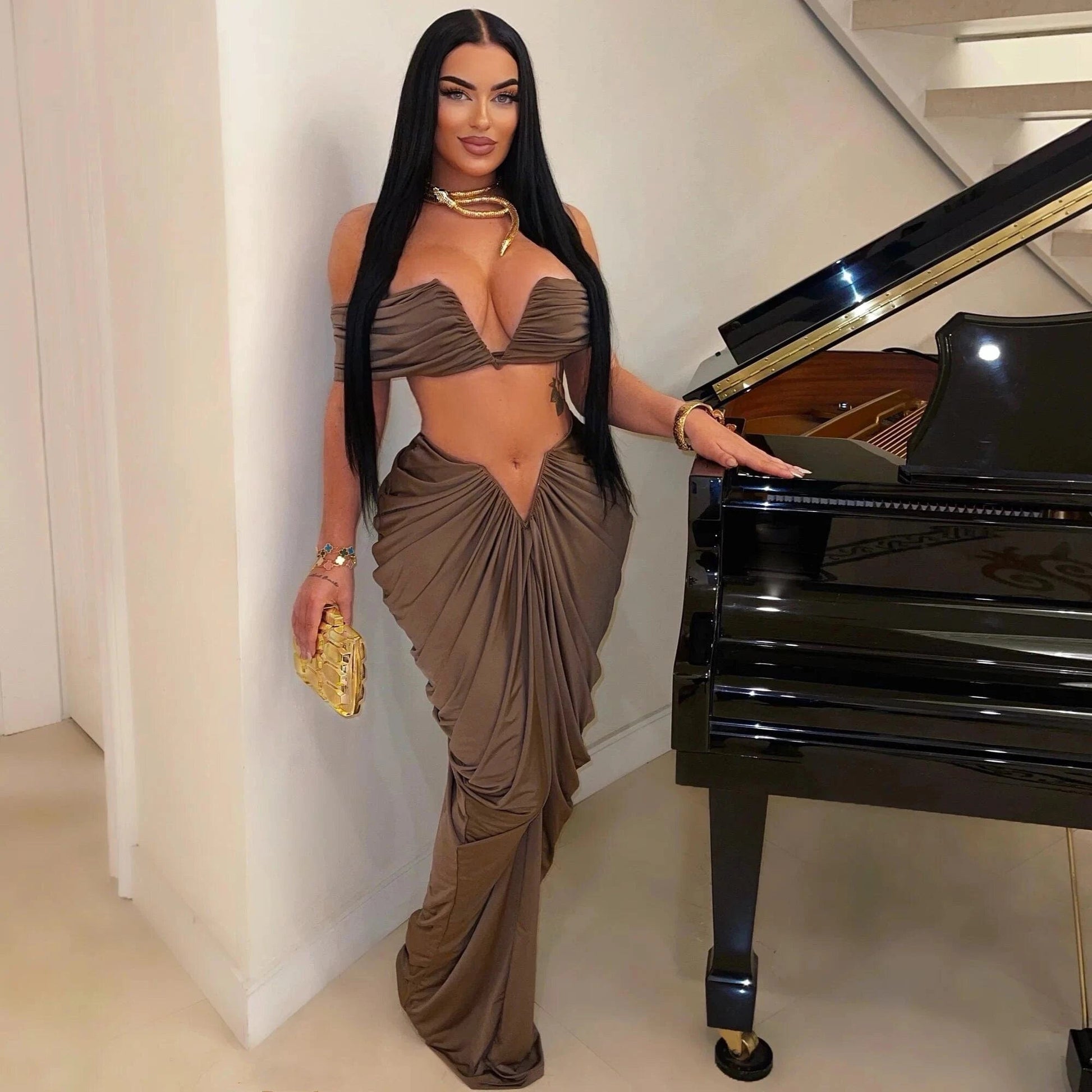 Fashion 2023 elegant summer pleated party tube dress women sexy strapless