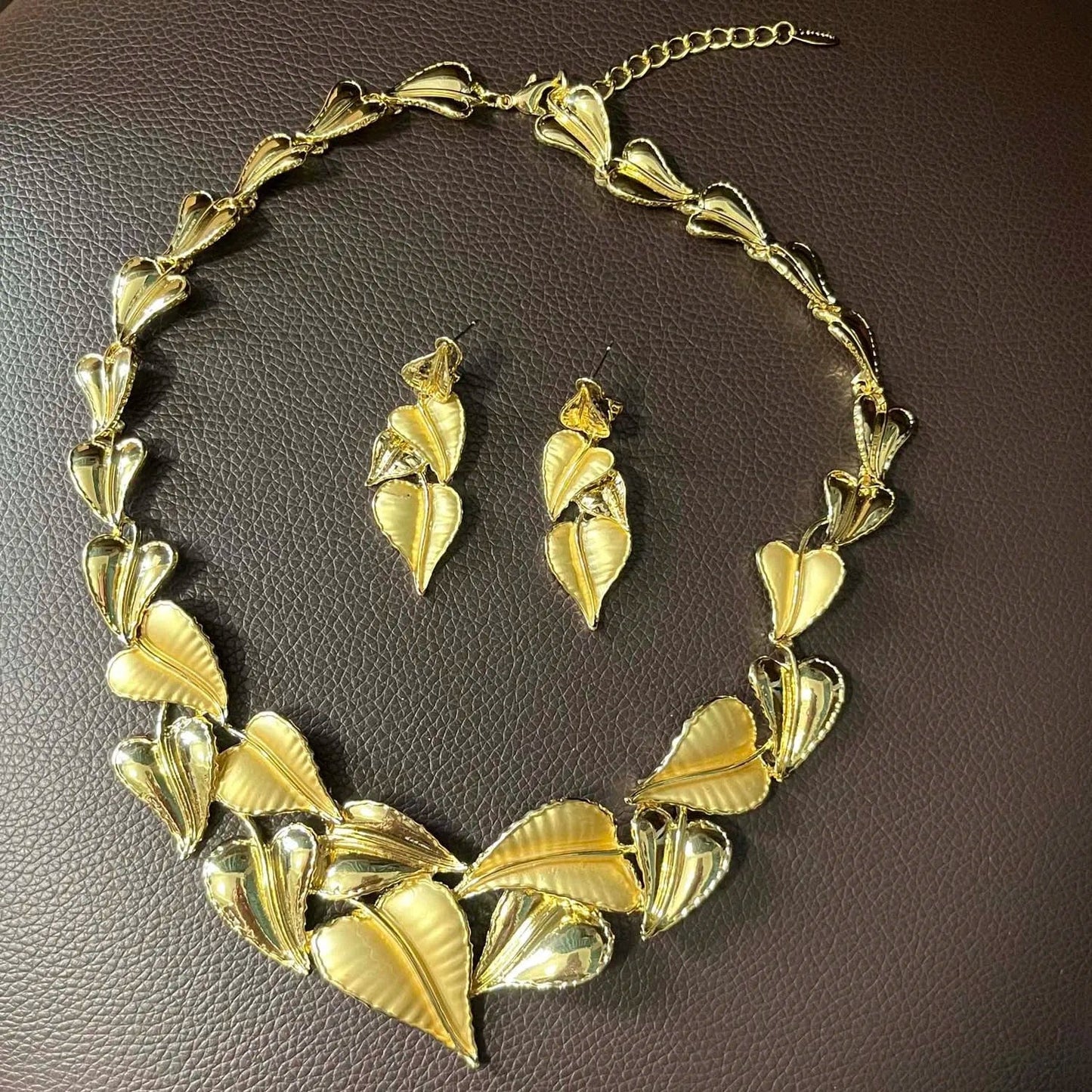 Fashion 24K Gold Plated Wholesale Dubai Gold Earrings Jewelry Women Cute Gift Party Western Wedding Copper Zircon Jewelry set