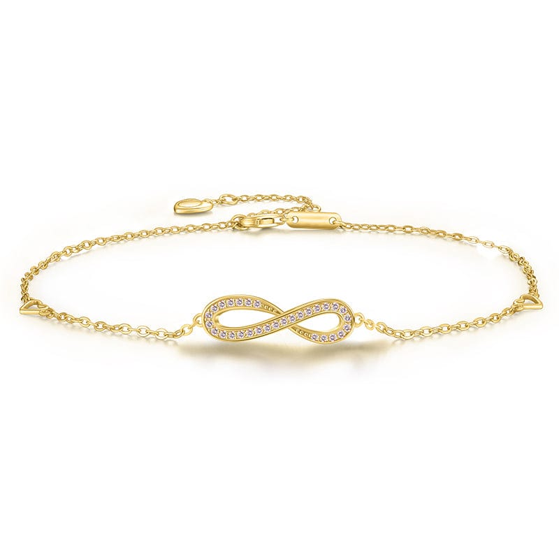 Fashion 925 Sterling Silver Cubic Zirconia Infinity Bracelet Endless Love Symbol charm bracelet