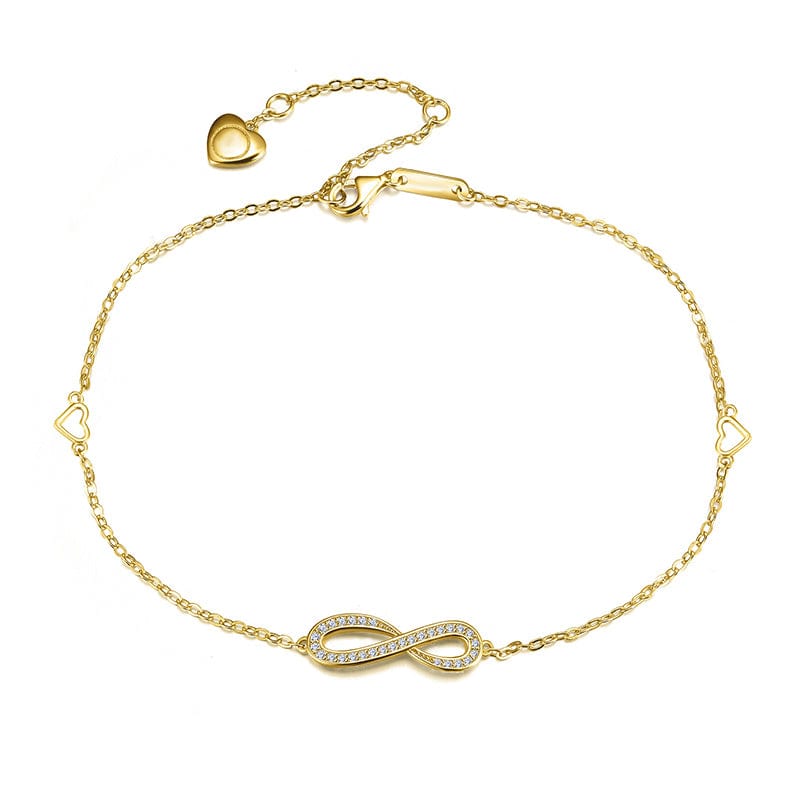 Fashion 925 Sterling Silver Cubic Zirconia Infinity Bracelet Endless Love Symbol charm bracelet