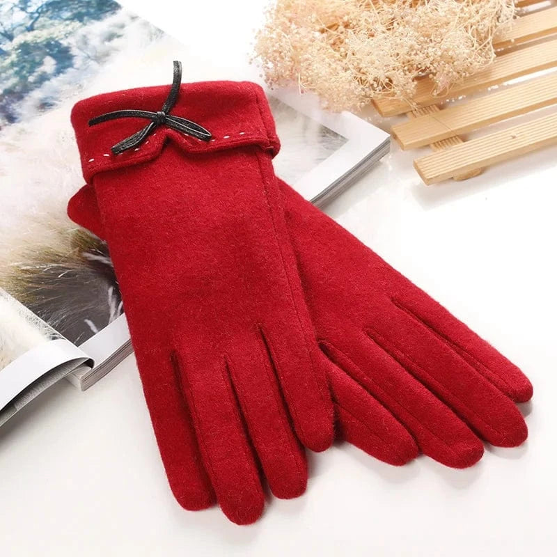 Fashion autumn women touch screen riding wool gloves for winter