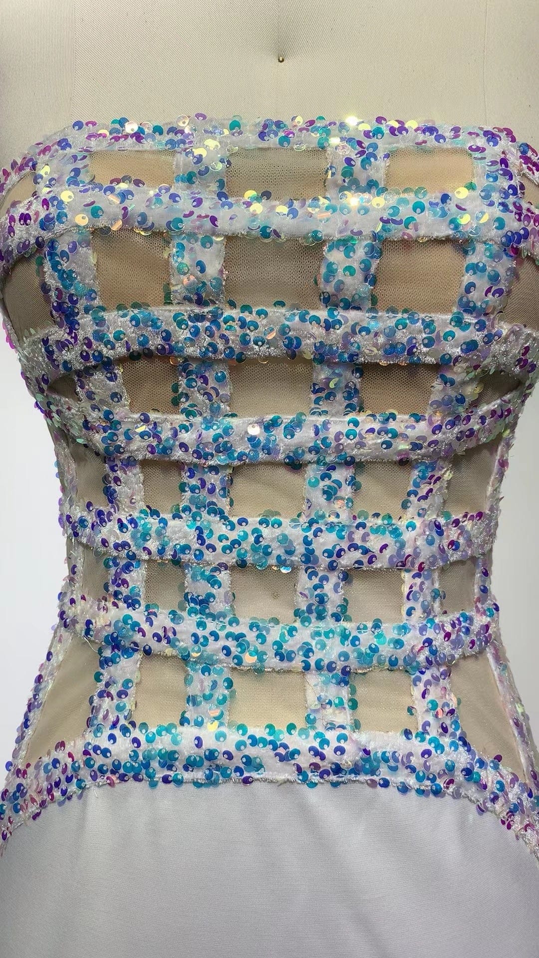 Fashion Beading Women Celebrity Nightclub Evening Long Bandage Bodycon Evening Dress