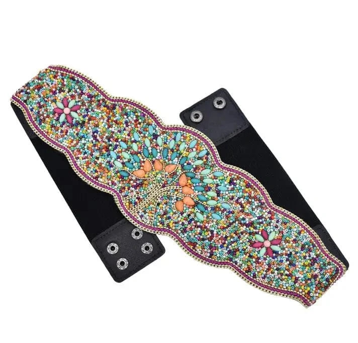 Fashion Bohemian Zulu Beaded Elastic Stretch Adjustable Waist Belt Retro Ethnic Belly Chain Exotic Body Jewelry
