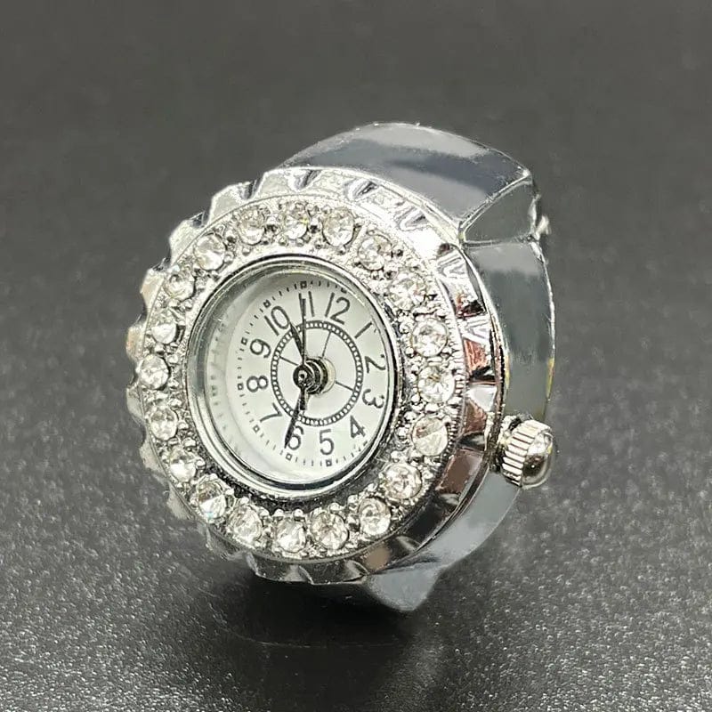 Fashion / C3 Ladies Elastic Elegant Crystal Ring Watch Women Student Watch Decoration Finger Watch Fashion Jewelry Dropshipping