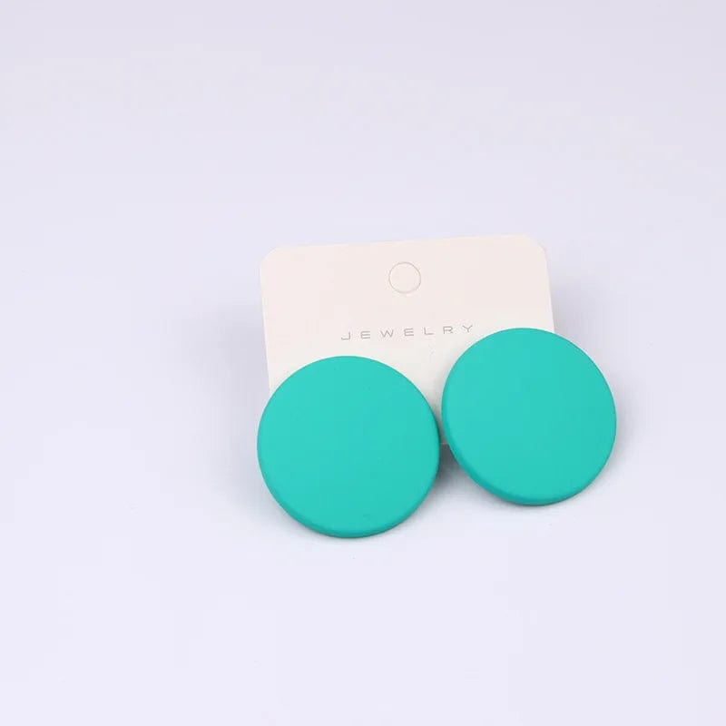 Fashion / C3 New 20 Macaron Color Round Spray Paint Earrings Simple Fashion Acrylic Personality Candy Color Earrings for Women