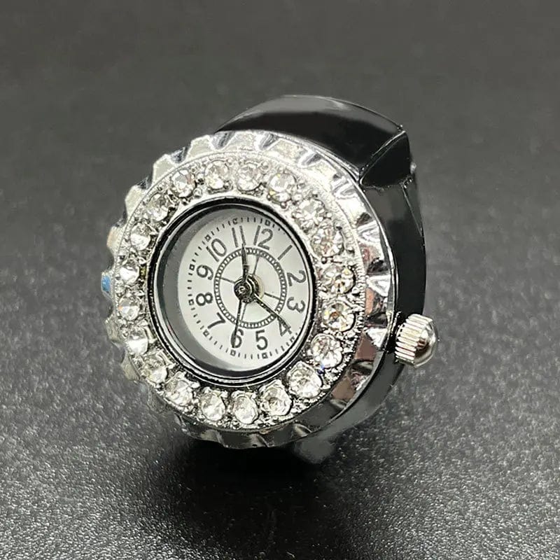 Fashion / C4 Ladies Elastic Elegant Crystal Ring Watch Women Student Watch Decoration Finger Watch Fashion Jewelry Dropshipping