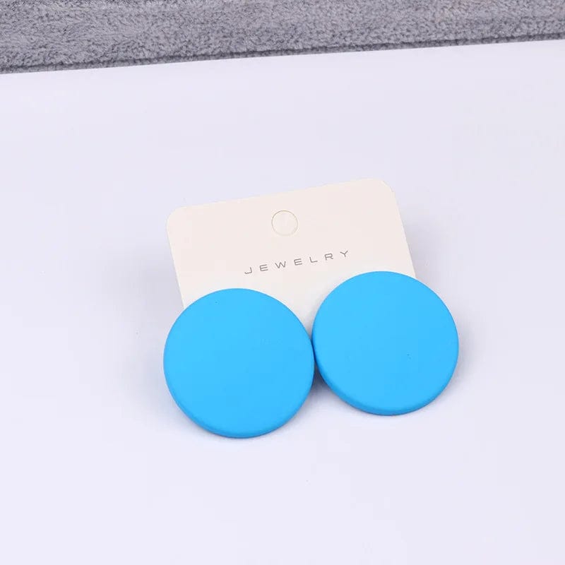 Fashion / C4 New 20 Macaron Color Round Spray Paint Earrings Simple Fashion Acrylic Personality Candy Color Earrings for Women