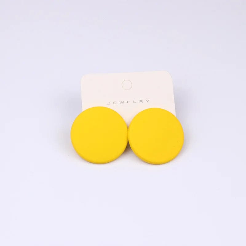Fashion / C5 New 20 Macaron Color Round Spray Paint Earrings Simple Fashion Acrylic Personality Candy Color Earrings for Women