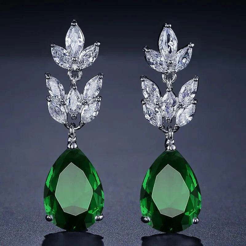 Fashion Classic Water Drop Horse Eye Zircon Luxury Earrings Women's Exquisite Temperament Bridal Earrings Accessories
