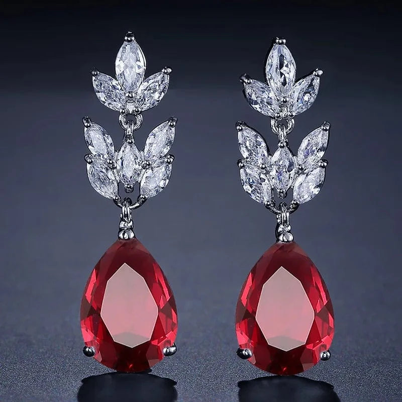 Fashion Classic Water Drop Horse Eye Zircon Luxury Earrings Women's Exquisite Temperament Bridal Earrings Accessories