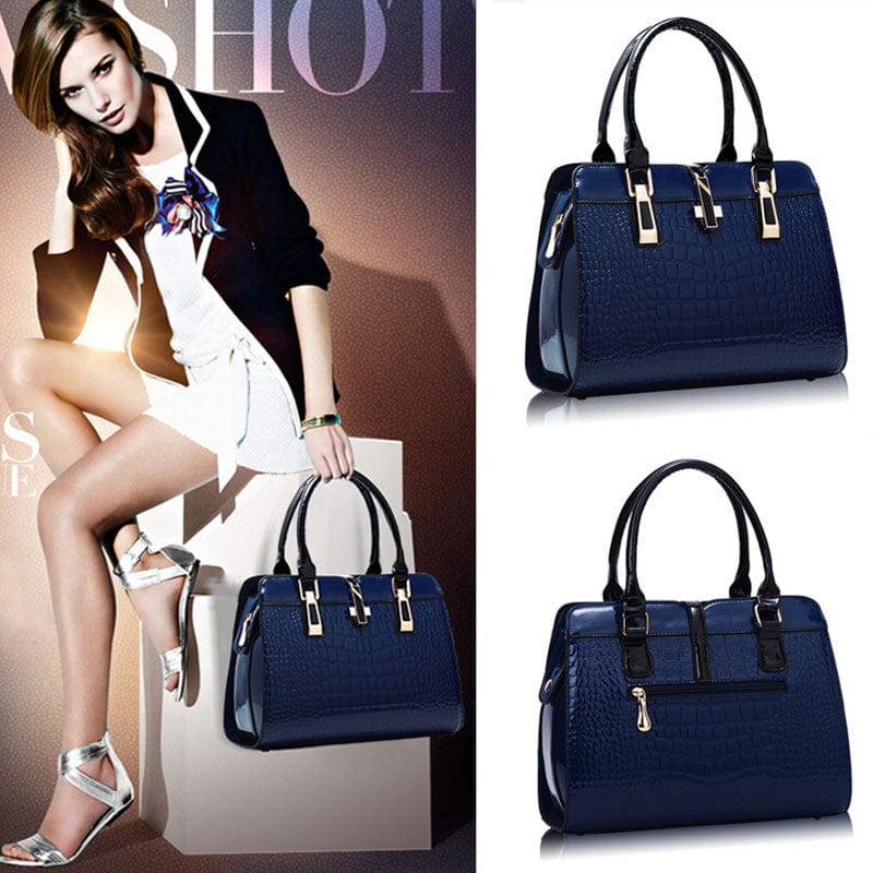 Fashion crocodile ladies shoulder bags vintage PU purse Korea hand bag women leather handbags
