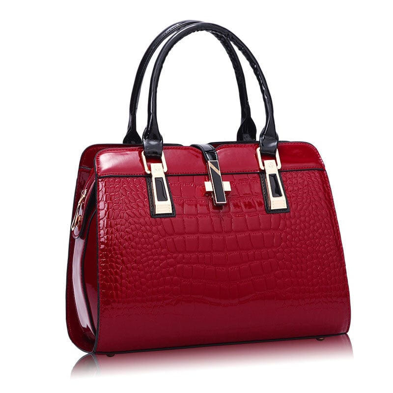 Fashion crocodile ladies shoulder bags vintage PU purse Korea hand bag women leather handbags