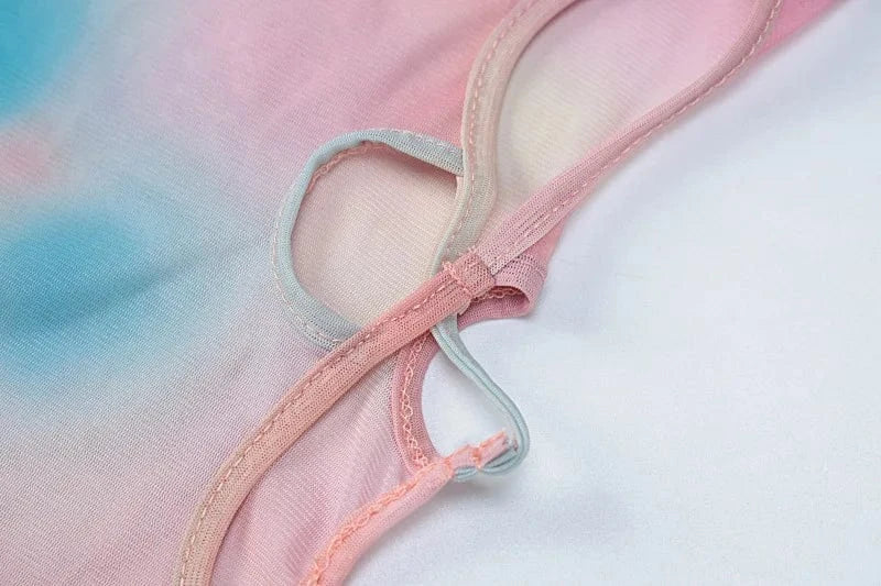 Fashion Crystal Sleeveless Transparent See Through Mesh Jewel Dress Hollow Out Bodycon Mini Sexy Club Dress