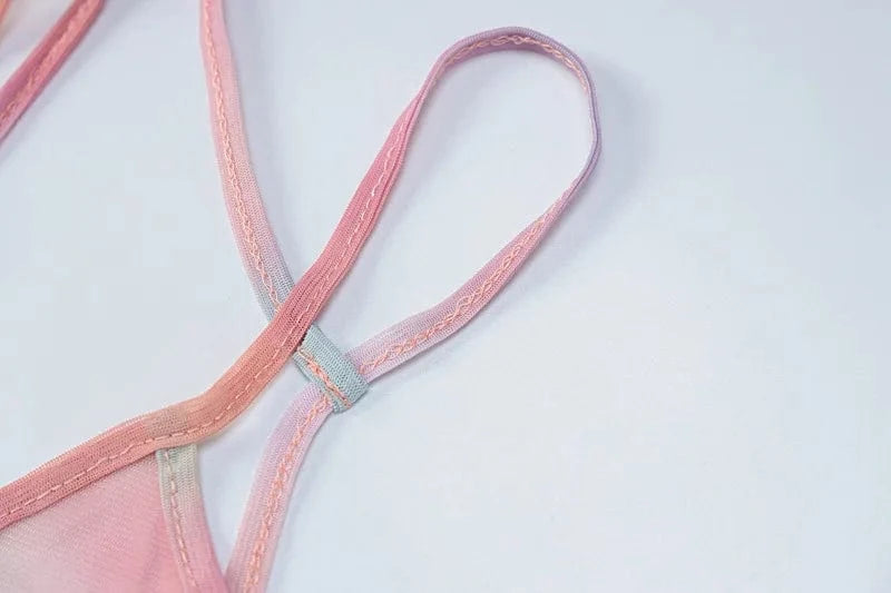 Fashion Crystal Sleeveless Transparent See Through Mesh Jewel Dress Hollow Out Bodycon Mini Sexy Club Dress