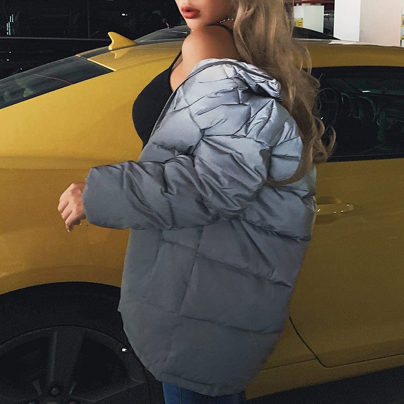 Fashion Custom Color winter high quality Padded plus size reflective coat women down coat waterproof Rainbow bubble Jacket