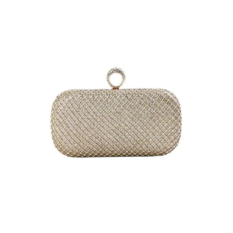 Fashion Design Handmade New Evening Bag mesh Crystal Clutch With Ring Metal Frame For Wedding/banquet/party/porm