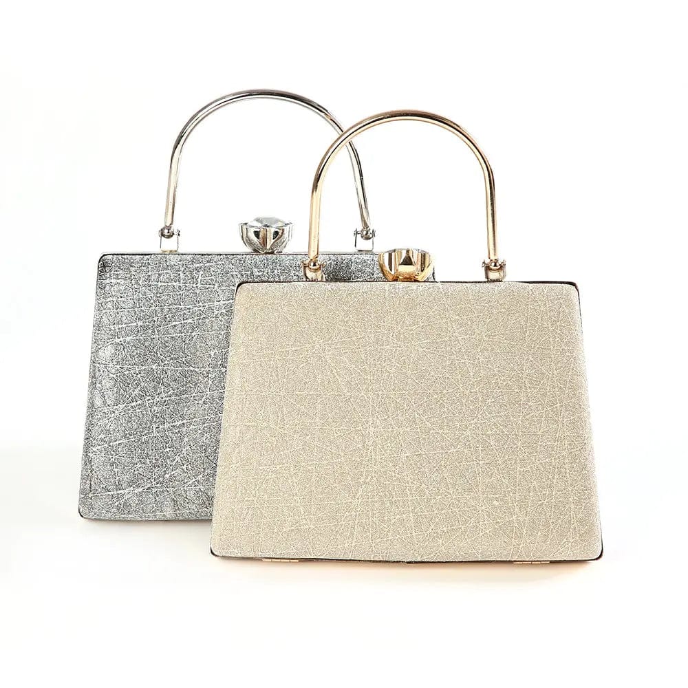 Fashion Design Handmade New Evening Bag shining PU Clutch with metal handle For Wedding/banquet/party/prom large space handbags
