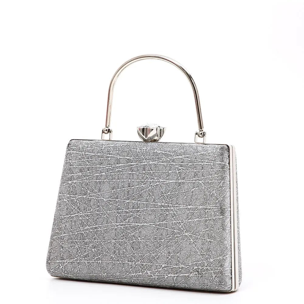 Fashion Design Handmade New Evening Bag shining PU Clutch with metal handle For Wedding/banquet/party/prom large space handbags
