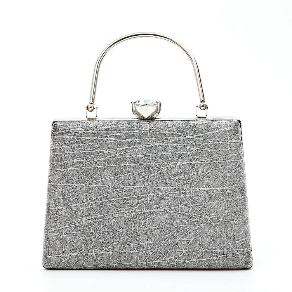 Fashion Design Handmade New Evening Bag shining PU Clutch with metal handle For Wedding/banquet/party/prom large space handbags