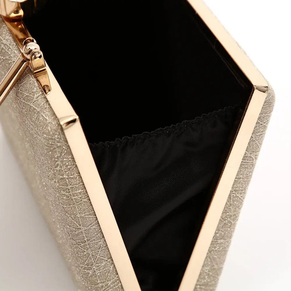 Fashion Design Handmade New Evening Bag shining PU Clutch with metal handle For Wedding/banquet/party/prom large space handbags