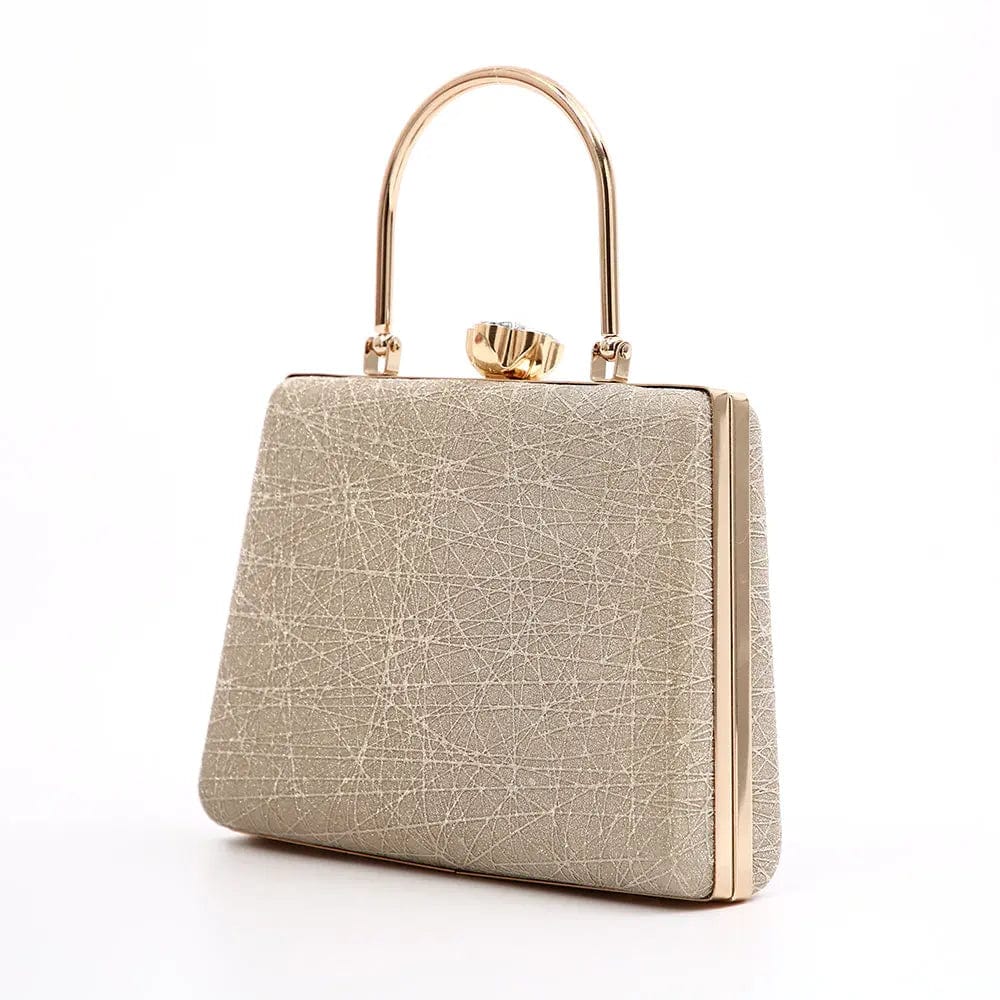 Fashion Design Handmade New Evening Bag shining PU Clutch with metal handle For Wedding/banquet/party/prom large space handbags