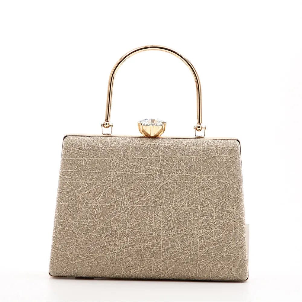 Fashion Design Handmade New Evening Bag shining PU Clutch with metal handle For Wedding/banquet/party/prom large space handbags