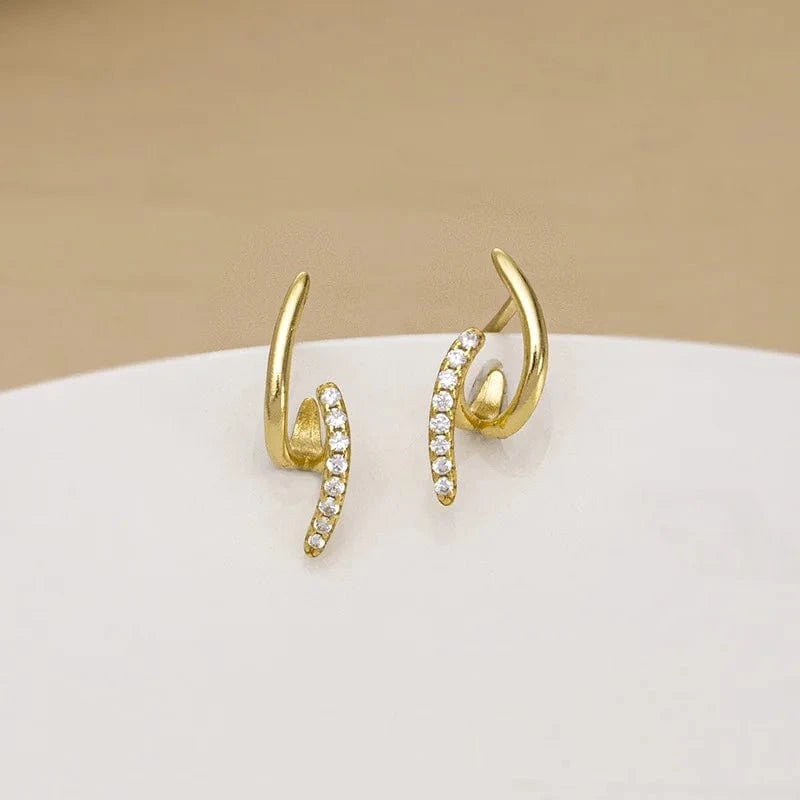 fashion earrings jewelry 925 sterling silver minimalist earrings gold plated small zircon stud earrings jewelry women