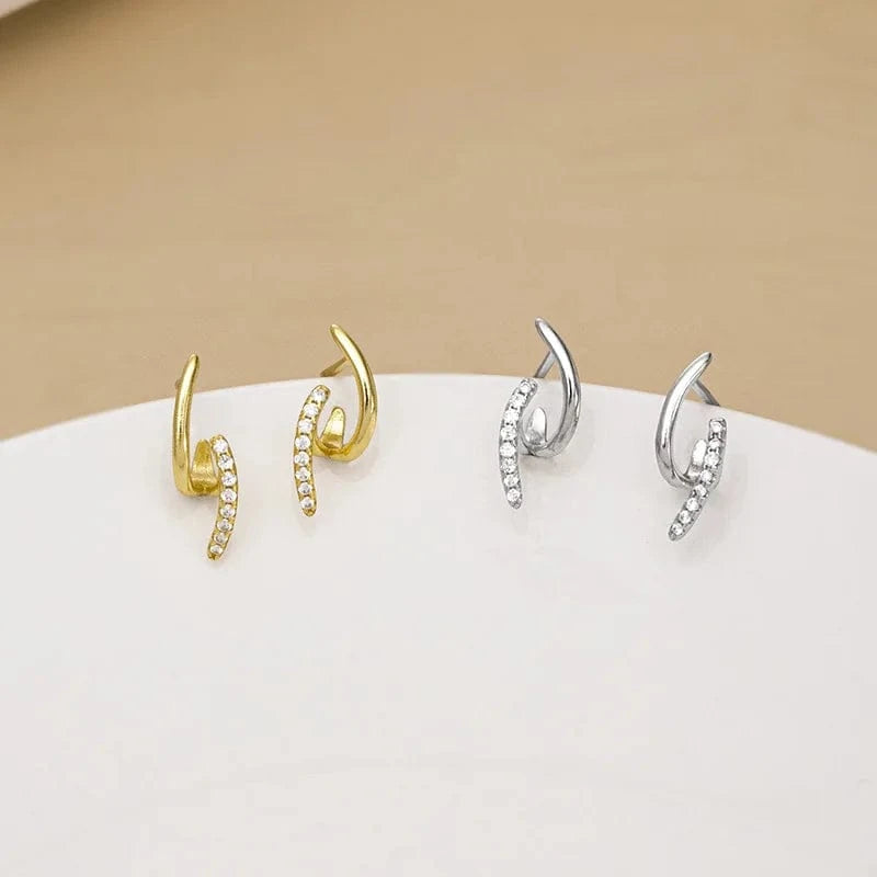 fashion earrings jewelry 925 sterling silver minimalist earrings gold plated small zircon stud earrings jewelry women