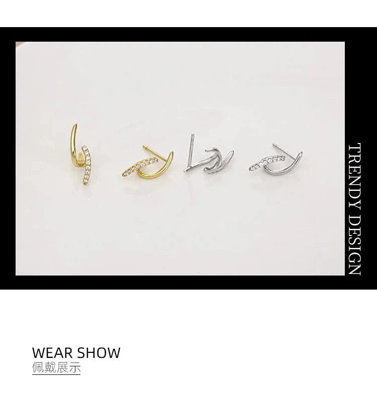 fashion earrings jewelry 925 sterling silver minimalist earrings gold plated small zircon stud earrings jewelry women