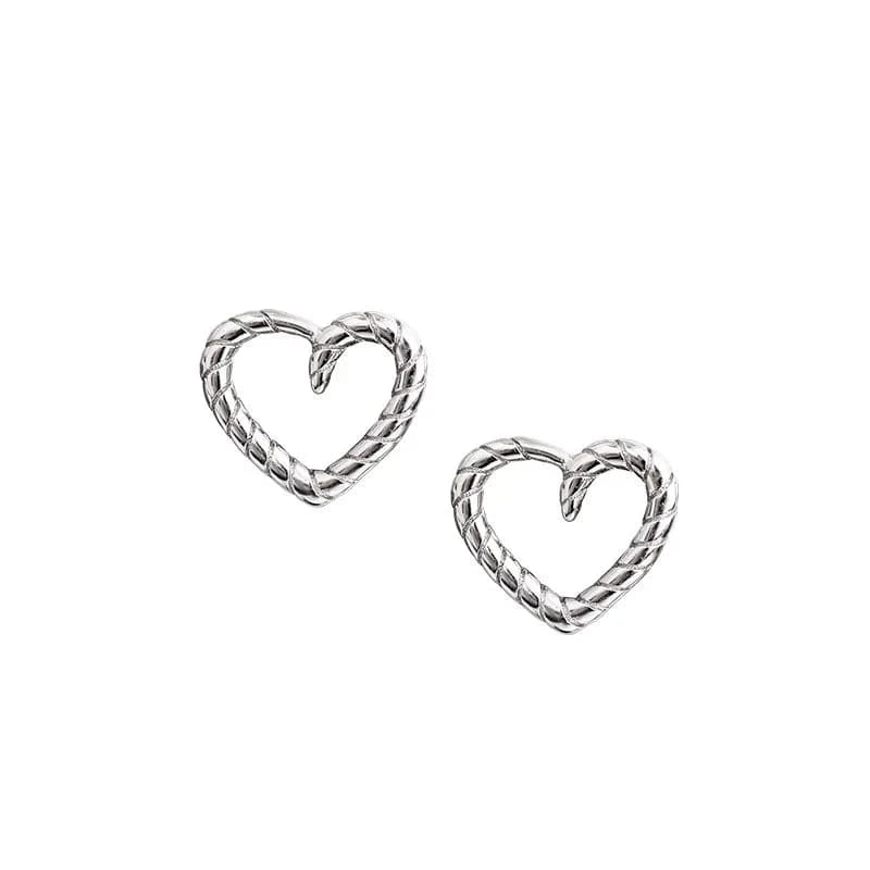 fashion earrings jewelry 925 sterling silver minimalist earrings gold plated twist heart shape stud earrings jewelry women