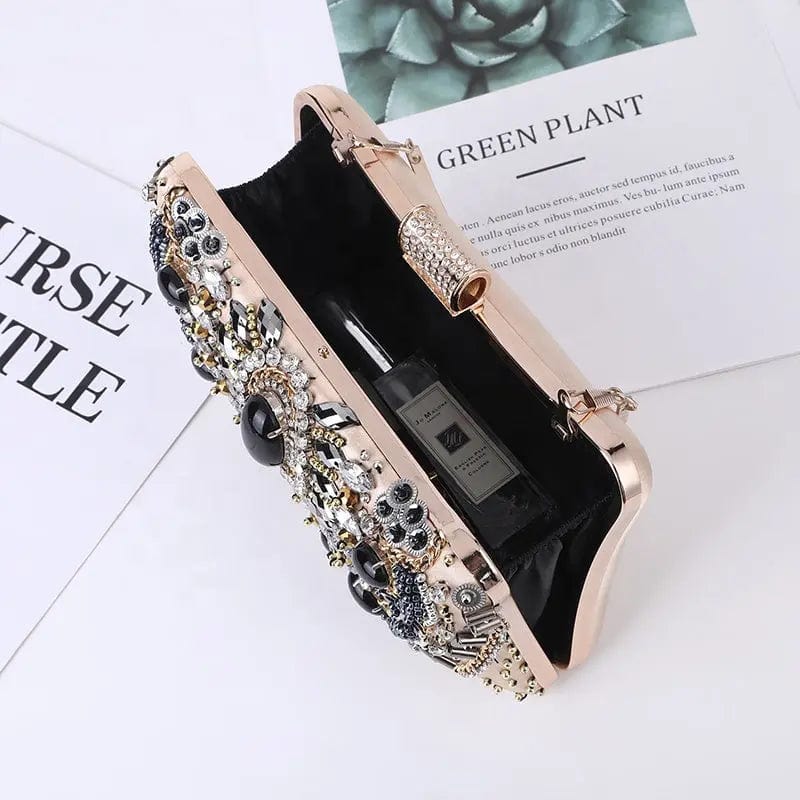 Fashion European And American Beaded Evening Clutch Bag Elegant And Charming Make-up Dinner Ladies Party Bride Embroidered Bag