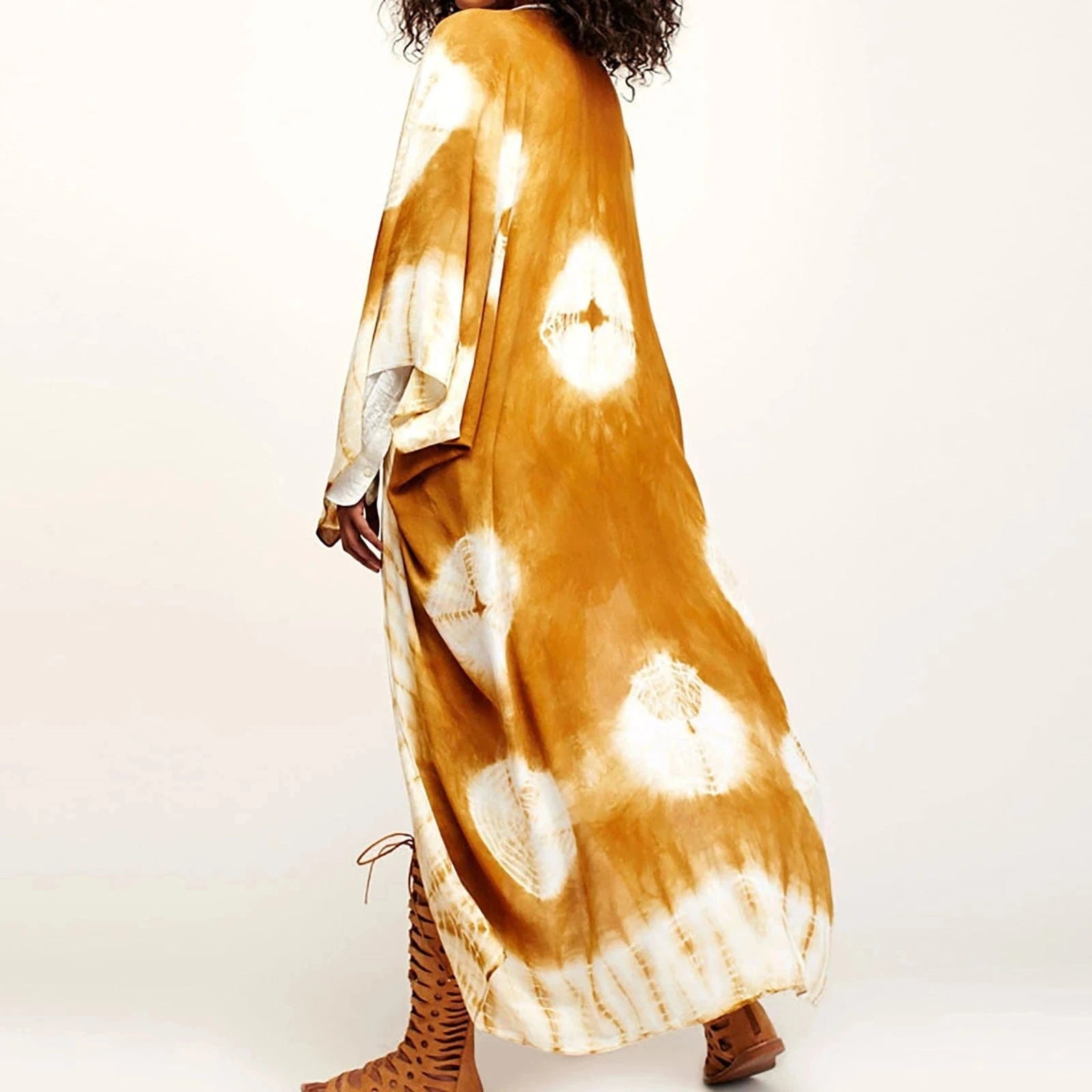 fashion full sleeve trench coat yellow chiffon duster for women woman overcoat outwear causal robe long dress cardigan