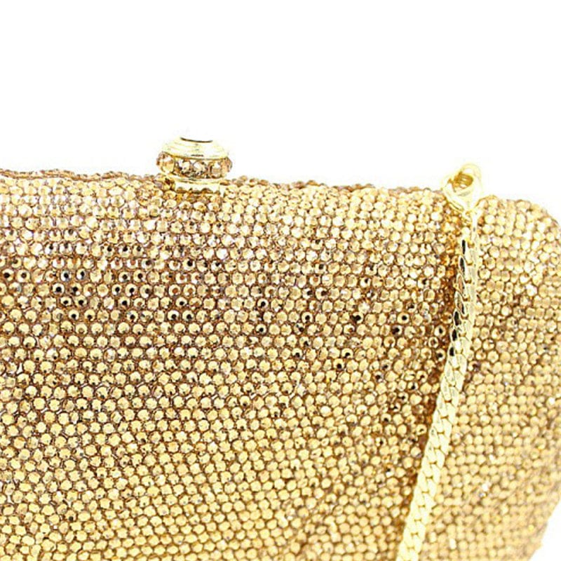 Fashion Golden Crystal Evening Bags Designer Clutch Famous Brand Women Golden Wedding Clutches with Chain Women Shoulder Bag