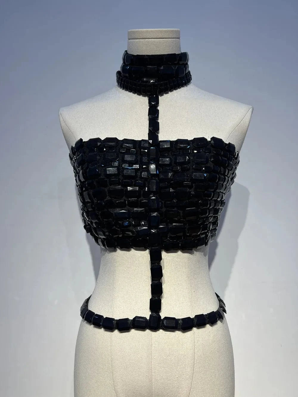 Fashion Hot Club Party Sexy Shiny Halter Vest Tank Top Silver Crystal Rhinestone Short Women's Crop Top