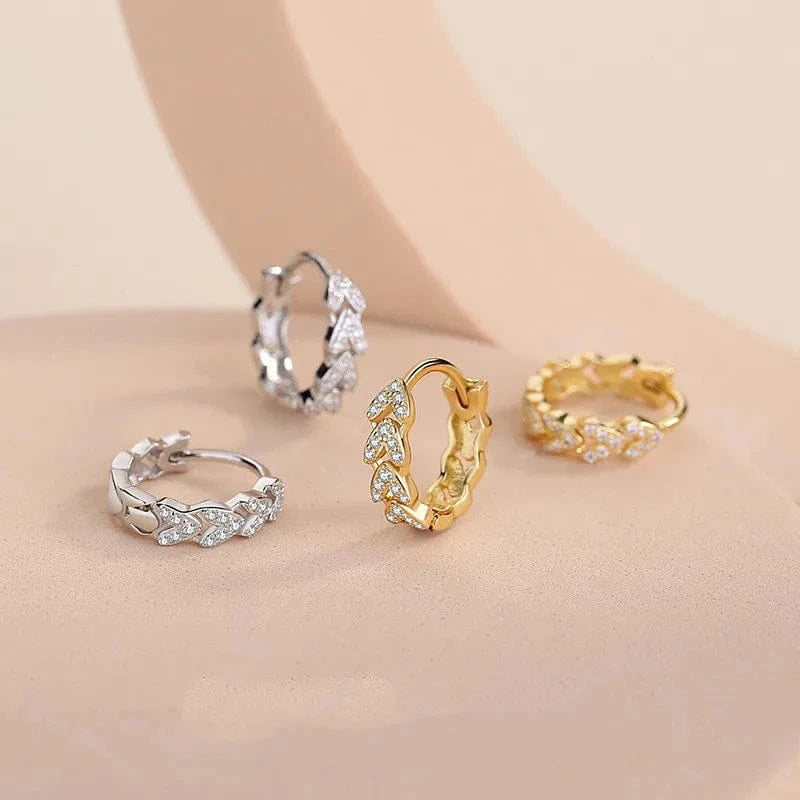 fashion jewelry 925 silver earrings jewelry 18K gold plated sterling silver heart hoop earrings for women
