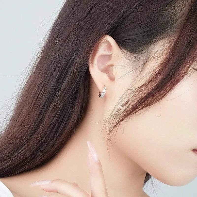fashion jewelry 925 silver earrings jewelry 18K gold plated sterling silver heart hoop earrings for women