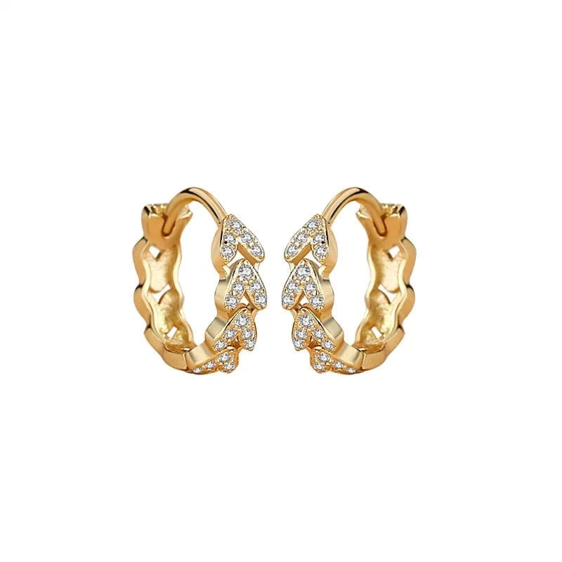 fashion jewelry 925 silver earrings jewelry 18K gold plated sterling silver heart hoop earrings for women