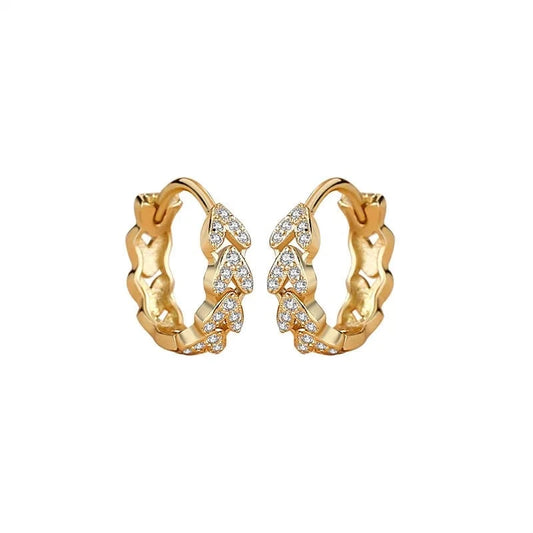 fashion jewelry 925 silver earrings jewelry 18K gold plated sterling silver heart hoop earrings for women