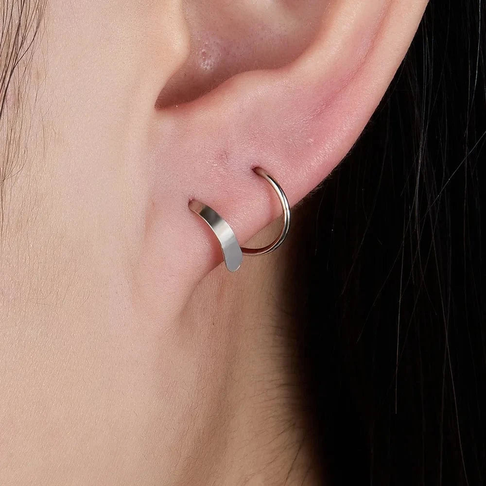 fashion jewelry 925 silver earrings jewelry 18K gold plated sterling silver  hoop earrings for women