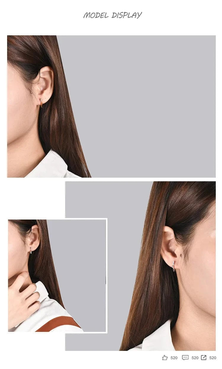 fashion jewelry 925 silver earrings jewelry 18K gold plated sterling silver  hoop earrings for women