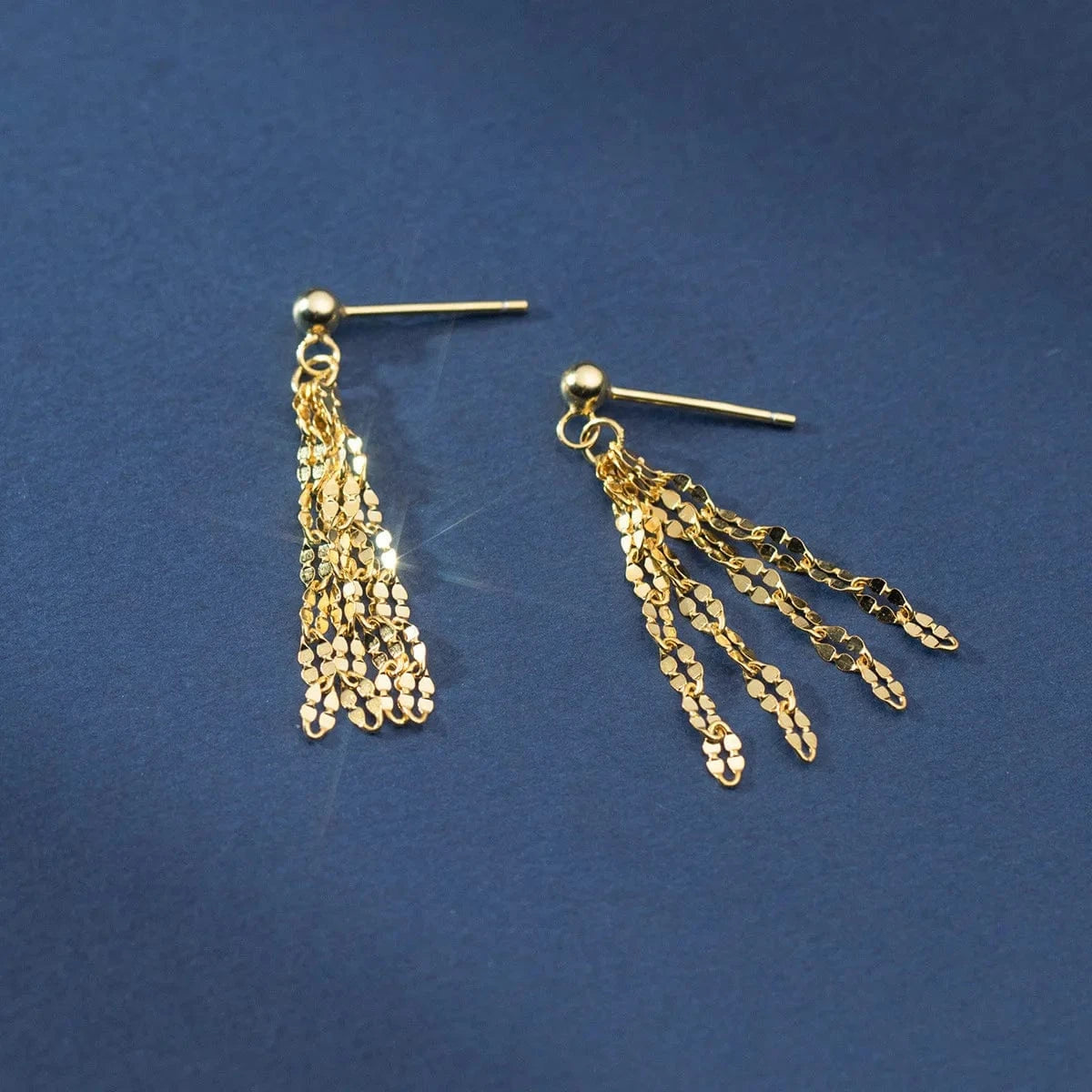 fashion jewelry 925 sterling silver dangling earring sparkling lip shape chain tassels gold plated stud earrings for women