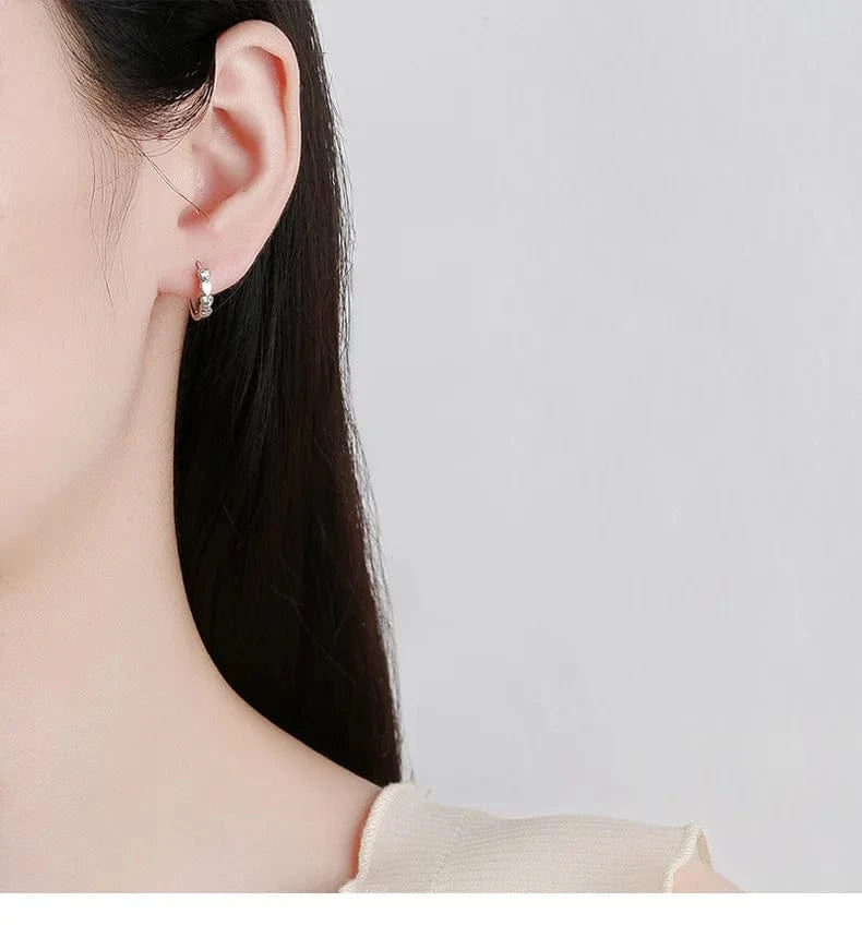 fashion jewelry 925 sterling silver love heart diamond zircon gold plated hoop earrings for women Valentine's Day
