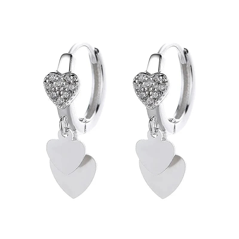 fashion jewelry 925 sterling silver love heart star diamond zircon pendant gold plated hoop earrings women Valentine's Day