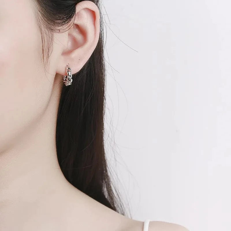 fashion jewelry 925 sterling silver minimalist earrings simple twist roll shape gold plated hoop earrings for women