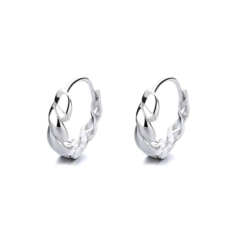 fashion jewelry 925 sterling silver minimalist earrings simple twist roll shape gold plated hoop earrings for women