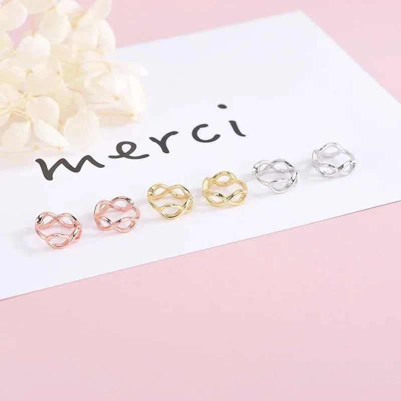 fashion jewelry 925 sterling silver statement earrings geometric figure number eight design gold plated hoop earrings women