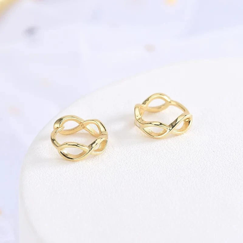 fashion jewelry 925 sterling silver statement earrings geometric figure number eight design gold plated hoop earrings women