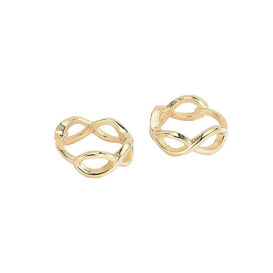 fashion jewelry 925 sterling silver statement earrings geometric figure number eight design gold plated hoop earrings women