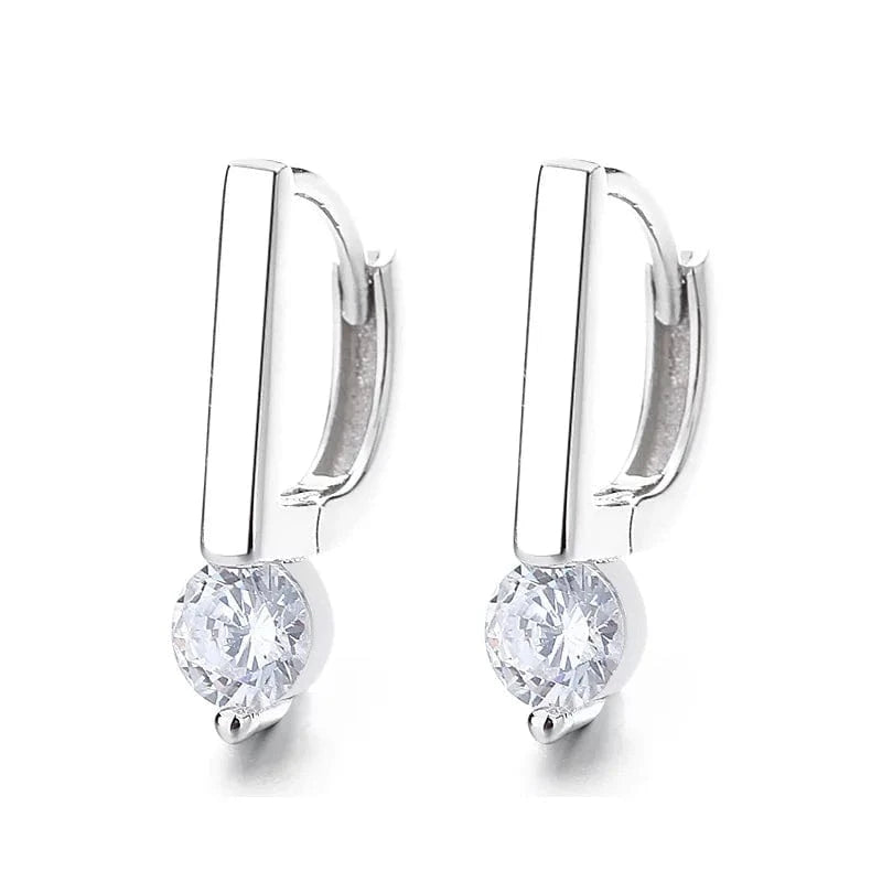 fashion jewelry 925 sterling silver statement earrings letter D shape diamond gold plated hoop earrings women